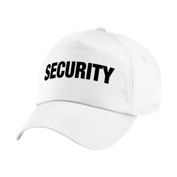 Security, Καπέλο παιδικό Baseball, 100% Βαμβακερό Twill, Λευκό (ΒΑΜΒΑΚΕΡΟ, ΠΑΙΔΙΚΟ, UNISEX, ONE SIZE)