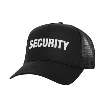 Security, Καπέλο Ενηλίκων Structured Trucker, με Δίχτυ, Μαύρο (100% ΒΑΜΒΑΚΕΡΟ, ΕΝΗΛΙΚΩΝ, UNISEX, ONE SIZE)