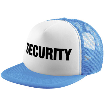 Security, Child's Soft Trucker Hat with Blue/White Mesh (POLYESTER, CHILD, ONE SIZE)