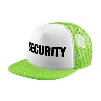 Security, Adult Soft Trucker Hat with Mesh GREEN/WHITE (POLYESTER, ADULT, ONE SIZE)