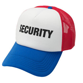 Security, Καπέλο Ενηλίκων Soft Trucker με Δίχτυ Red/Blue/White (POLYESTER, ΕΝΗΛΙΚΩΝ, UNISEX, ONE SIZE)