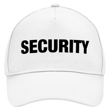 Security, Καπέλο Ενηλίκων Baseball, Drill, Λευκό (100% ΒΑΜΒΑΚΕΡΟ, ΕΝΗΛΙΚΩΝ, UNISEX, ONE SIZE)