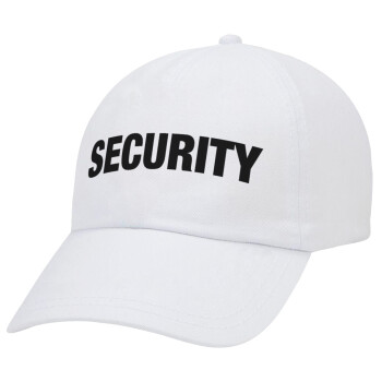 Security, Adult Baseball Cap White 5-panel (POLYESTER, ADULT, UNISEX, ONE SIZE)