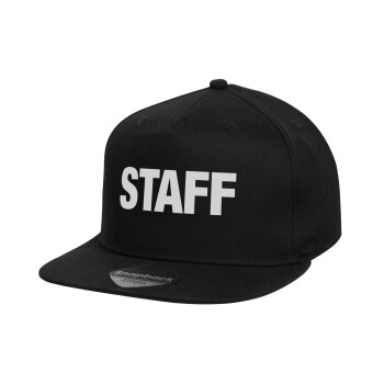Staff, Καπέλο παιδικό Flat Snapback, Μαύρο (100% ΒΑΜΒΑΚΕΡΟ, ΠΑΙΔΙΚΟ, UNISEX, ONE SIZE)