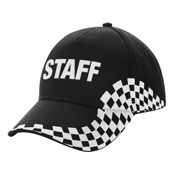 Staff, Adult Ultimate BLACK RACING Cap, (100% COTTON DRILL, ADULT, UNISEX, ONE SIZE)