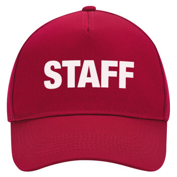 Staff, Adult Ultimate Hat RED, (100% COTTON DRILL, ADULT, UNISEX, ONE SIZE)