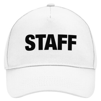 Staff, Καπέλο Ενηλίκων Baseball, Drill, Λευκό (100% ΒΑΜΒΑΚΕΡΟ, ΕΝΗΛΙΚΩΝ, UNISEX, ONE SIZE)