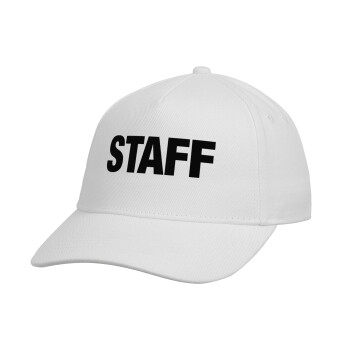 Staff, Καπέλο παιδικό Baseball, Drill, Λευκό (100% ΒΑΜΒΑΚΕΡΟ, ΠΑΙΔΙΚΟ, UNISEX, ONE SIZE)