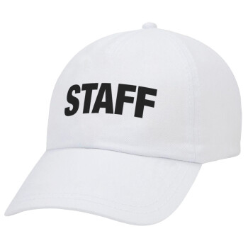 Staff, Adult Baseball Cap White 5-panel (POLYESTER, ADULT, UNISEX, ONE SIZE)