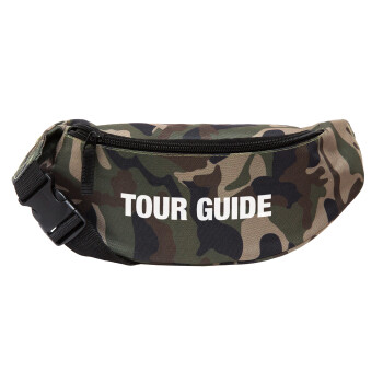 Tour Guide, Unisex waist bag (banana) in Jungle camouflage color with 2 pockets