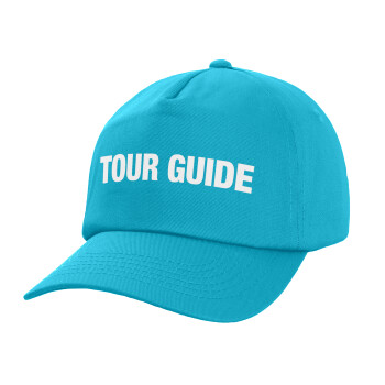 Tour Guide, Children's Baseball Cap, 100% Cotton Twill, Blue (COTTON, CHILDREN, UNISEX, ONE SIZE)