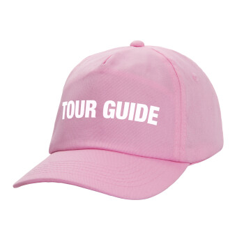 Tour Guide, Adult Baseball Cap, 100% Cotton, PINK (COTTON, ADULT, UNISEX, ONE SIZE)