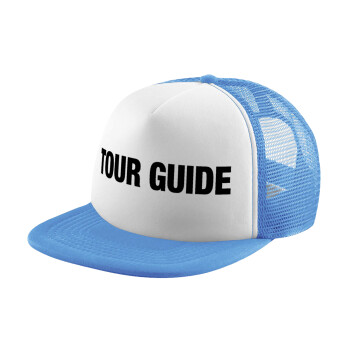 Tour Guide, Child's Soft Trucker Hat with Blue/White Mesh (POLYESTER, CHILD, ONE SIZE)