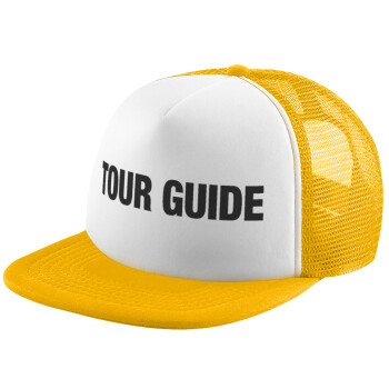 Tour Guide, Καπέλο Ενηλίκων Soft Trucker με Δίχτυ Κίτρινο/White (POLYESTER, ΕΝΗΛΙΚΩΝ, UNISEX, ONE SIZE)