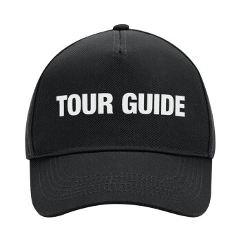 Tour Guide, Adult Ultimate Hat BLACK, (100% COTTON DRILL, ADULT, UNISEX, ONE SIZE)