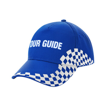 Tour Guide, Adult Ultimate BLUE RACING Cap, (100% COTTON DRILL, ADULT, UNISEX, ONE SIZE)