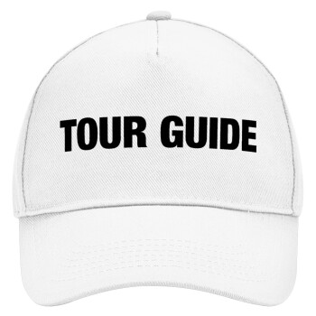 Tour Guide, Καπέλο Ενηλίκων Baseball, Drill, Λευκό (100% ΒΑΜΒΑΚΕΡΟ, ΕΝΗΛΙΚΩΝ, UNISEX, ONE SIZE)