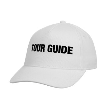 Tour Guide, Καπέλο παιδικό Baseball, Drill, Λευκό (100% ΒΑΜΒΑΚΕΡΟ, ΠΑΙΔΙΚΟ, UNISEX, ONE SIZE)