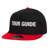 Children's Flat Snapback Hat, Black/Red (100% COTTON, CHILDREN'S, UNISEX, ONE SIZE)