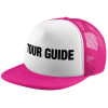 Adult Soft Trucker Hat with Pink/White Mesh (POLYESTER, ADULT, UNISEX, ONE SIZE)