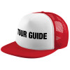 Adult Soft Trucker Hat with Red/White Mesh (POLYESTER, ADULT, UNISEX, ONE SIZE)