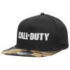 Adult Flat Snapback Hat Black/Camouflage, (100% COTTON TWILL, ADULT, UNISEX, ONE SIZE)