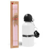 Easter Set, metallic aluminum bottle (500ml) & aromatic flat Easter candle (30cm) (PINK)