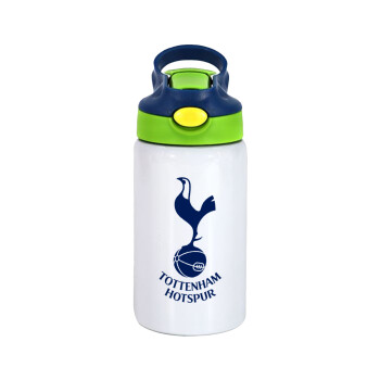 Tottenham Hotspur, Children's hot water bottle, stainless steel, with safety straw, green, blue (350ml)