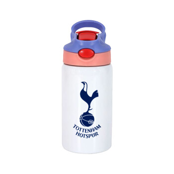 Tottenham Hotspur, Children's hot water bottle, stainless steel, with safety straw, pink/purple (350ml)