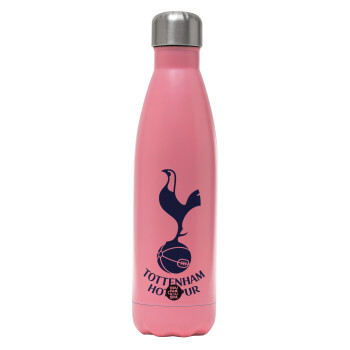 Tottenham Hotspur, Μεταλλικό παγούρι θερμός Ροζ Ματ (Stainless steel), διπλού τοιχώματος, 500ml