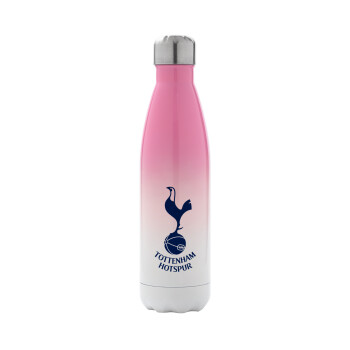 Tottenham Hotspur, Μεταλλικό παγούρι θερμός Ροζ/Λευκό (Stainless steel), διπλού τοιχώματος, 500ml