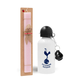 Tottenham Hotspur, Easter Set, metallic aluminum bottle (500ml) & aromatic flat Easter candle (30cm) (PINK)