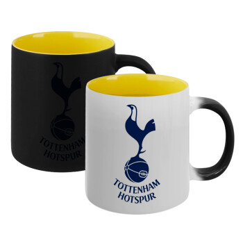 Tottenham Hotspur, Κούπα Μαγική εσωτερικό κίτρινη, κεραμική 330ml που αλλάζει χρώμα με το ζεστό ρόφημα (1 τεμάχιο)