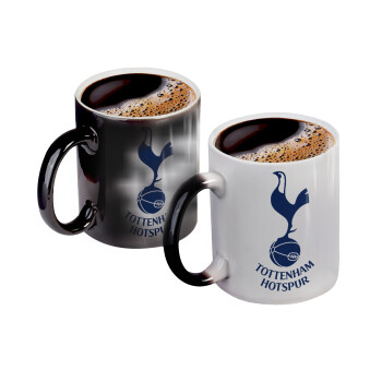 Tottenham Hotspur, Color changing magic Mug, ceramic, 330ml when adding hot liquid inside, the black colour desappears (1 pcs)