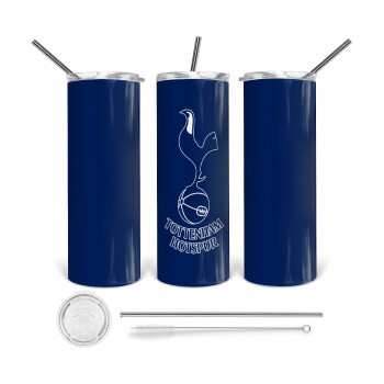 Tottenham Hotspur, Tumbler ποτήρι θερμό από ανοξείδωτο ατσάλι 600ml, με μεταλλικό καλαμάκι & βούρτσα καθαρισμού