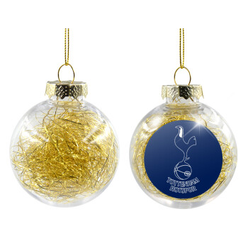 Tottenham Hotspur, Transparent Christmas tree ball ornament with gold filling 8cm