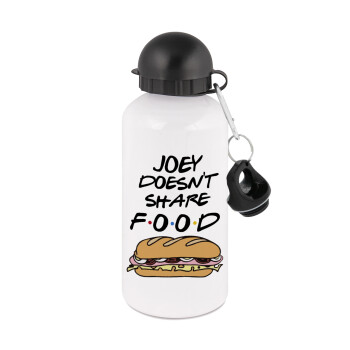 Joey Doesn't Share Food, Metal water bottle, White, aluminum 500ml