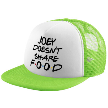 Joey Doesn't Share Food, Καπέλο Ενηλίκων Soft Trucker με Δίχτυ ΠΡΑΣΙΝΟ/ΛΕΥΚΟ (POLYESTER, ΕΝΗΛΙΚΩΝ, ONE SIZE)