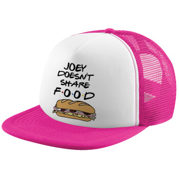 Joey Doesn't Share Food, Καπέλο παιδικό Soft Trucker με Δίχτυ ΡΟΖ/ΛΕΥΚΟ (POLYESTER, ΠΑΙΔΙΚΟ, ONE SIZE)