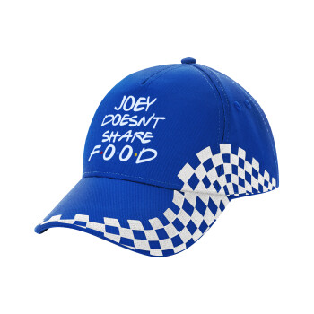 Joey Doesn't Share Food, Adult Ultimate BLUE RACING Cap, (100% COTTON DRILL, ADULT, UNISEX, ONE SIZE)