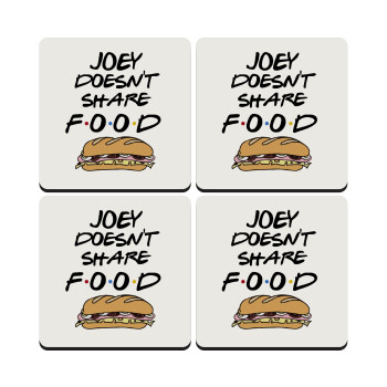 Joey Doesn't Share Food, ΣΕΤ 4 Σουβέρ ξύλινα τετράγωνα (9cm)