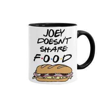 Joey Doesn't Share Food, Mug colored black, ceramic, 330ml