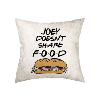 Joey Doesn't Share Food, Μαξιλάρι καναπέ Δερματίνη Γκρι 40x40cm με γέμισμα