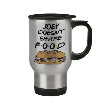 Joey Doesn't Share Food, Stainless steel travel mug with lid, double wall 450ml