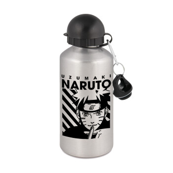 Naruto uzumaki, Metallic water jug, Silver, aluminum 500ml