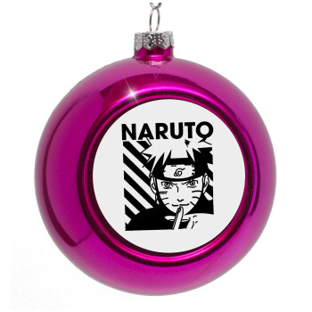 Naruto uzumaki, Purple Christmas tree ornament bauble 8cm