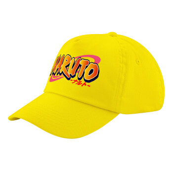 Naruto uzumaki, Child's Baseball Cap, 100% Cotton Twill, Yellow (COTTON, CHILD, UNISEX, ONE SIZE)