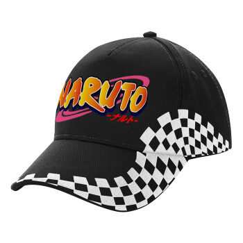 Naruto uzumaki, Adult Ultimate BLACK RACING Cap, (100% COTTON DRILL, ADULT, UNISEX, ONE SIZE)