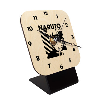 Naruto uzumaki, Quartz Table clock in natural wood (10cm)