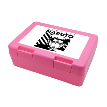 Naruto uzumaki, Children's cookie container PINK 185x128x65mm (BPA free plastic)